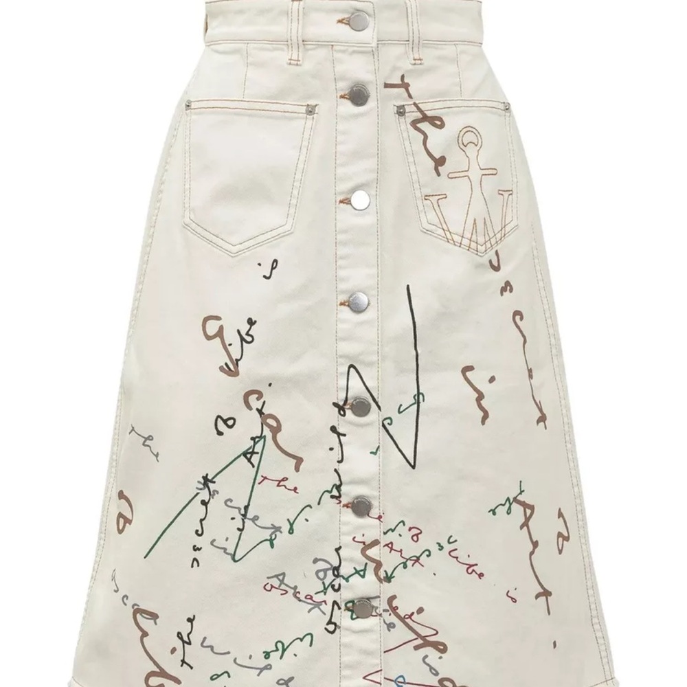 JW Anderson Oscar Wilde Capsule Frayed Hem Skirt